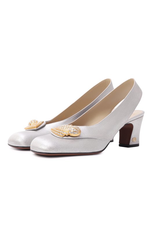 Текстильные туфли Adamantine 60 Valentino 7W2S0MJ8/PHI Серебряный 7W2S0MJ8/PHI