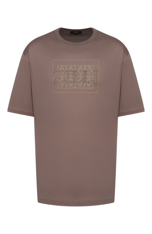 Хлопковая футболка Zilli TSR030M0100VZMRB0 Бежевый TSR030M0100VZMRB0