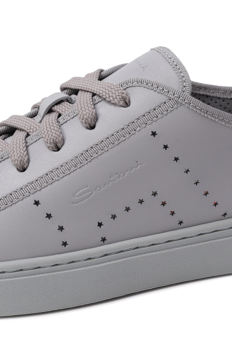 Женские кожаные кеды SANTONI голубого цвета, арт. WBGG61350AIATSFP | Фото 7 (Материал внешний: Натуральная кожа; Подошва: Платформа; Автоматизация ТО: Проставлено; Автоматизация состава: Проставлено; Материал внутренний: Натуральная кожа; Кросс-КТ: Низкие; Стили: Кэжуэл; Материал утеплителя: Без утеплителя)