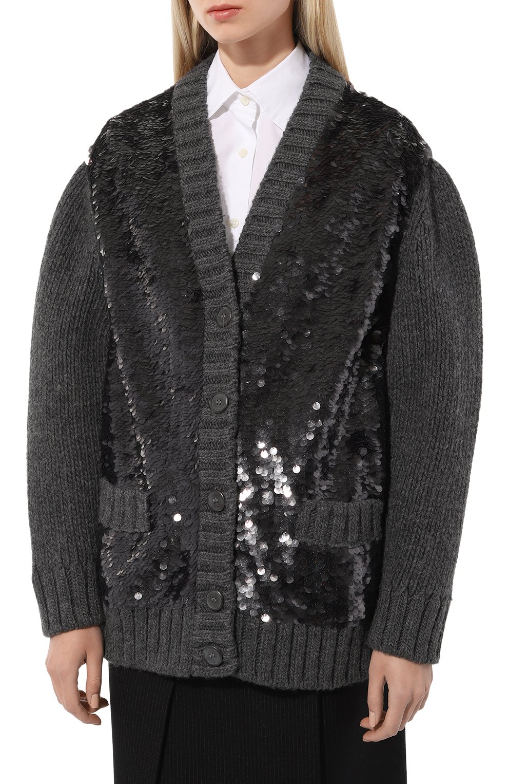 Кардиган из шерсти и ка�шемира PRADA, арт. P25I13-1Y6A-F0308-212, фото 3