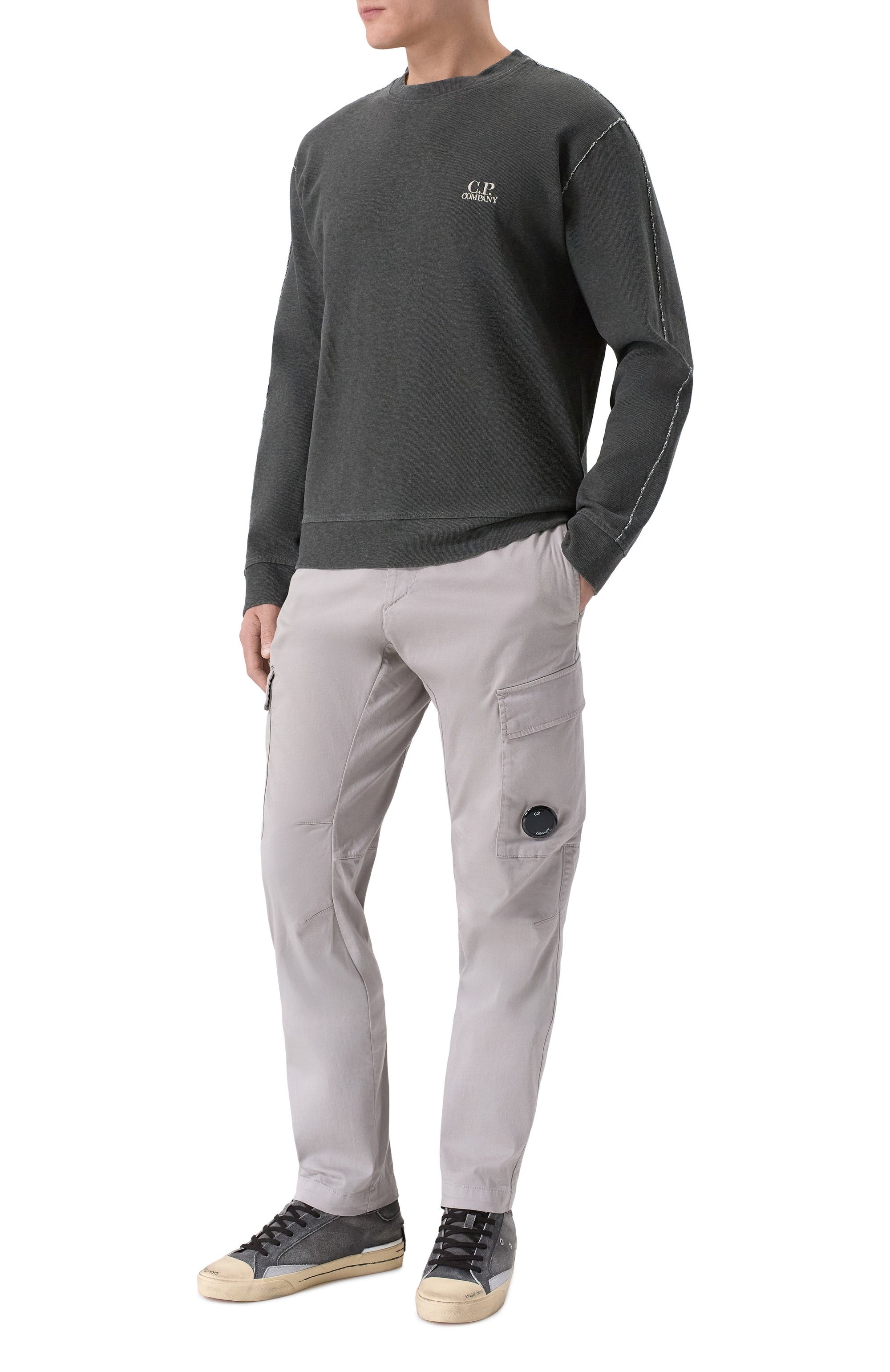 Хлопковый свитшот C.P. COMPANY серого цвета по цене 34750 руб., арт. 20CMSS198A/110644P, фото 2 Хлопковый свитшот C.P. COMPANY, арт. 20CMSS198A/110644P, фото 2