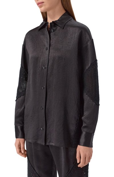 Рубашка YUZEFI, арт. LUMI-ACETATE CR0CHET SHIRT/SATEEN, фото 3