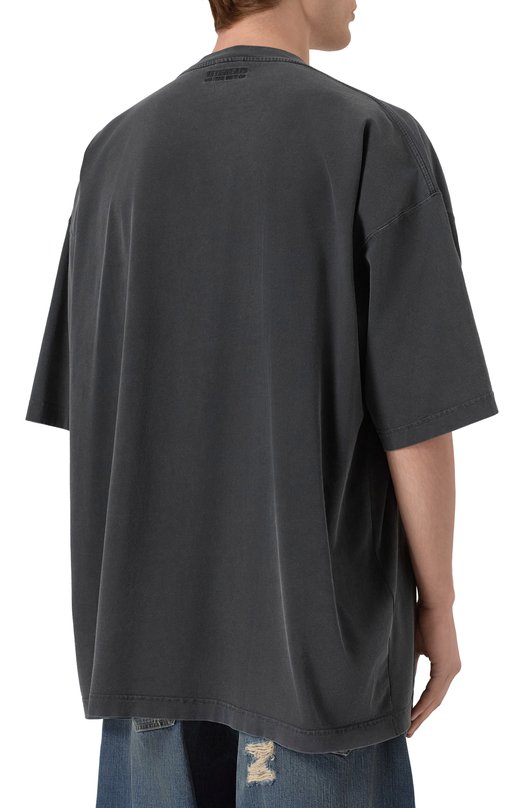 Хлопковая футболка VETEMENTS UA65TR550B/LIGHT JERSEY Серый  UA65TR550B/LIGHT JERSEY Фото 4