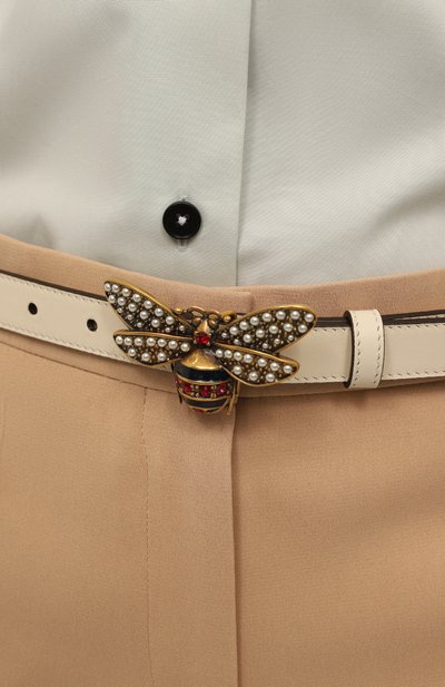 Кожаный ремень GUCCI кремового цвета по цене 49950 руб., арт. 476452 DYWNX, фото 2 Кожаный ремень GUCCI, арт. 476452 DYWNX, фото 2
