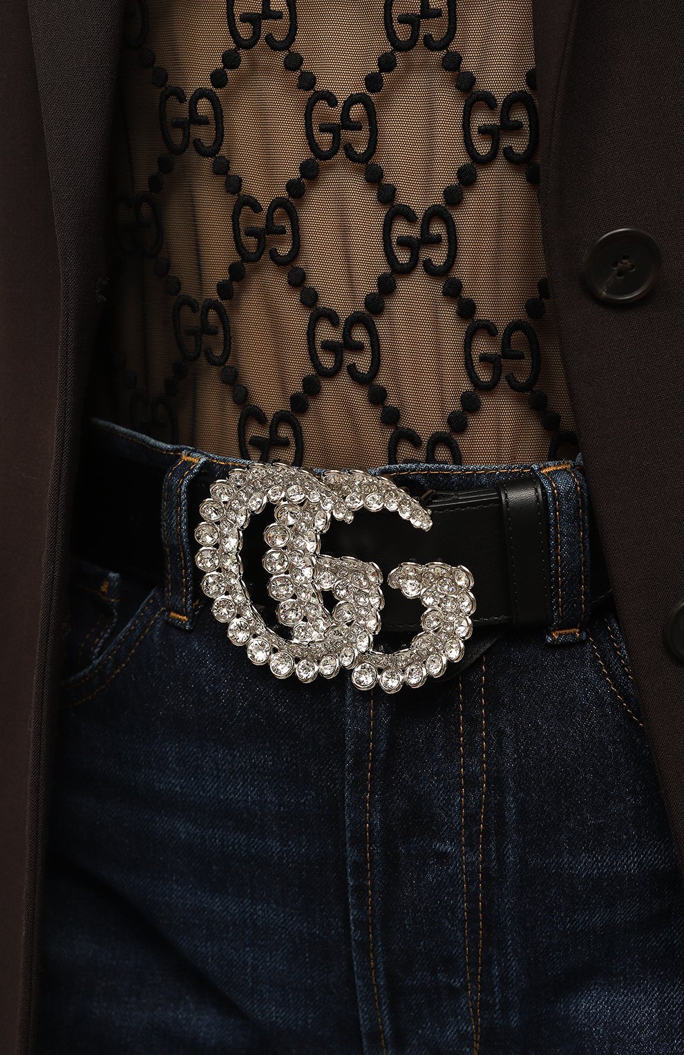 Кожаный ремень GUCCI черного цвета по цене 85680 руб., арт. 582100 AP0IN, фото 2 Кожаный ремень GUCCI, арт. 582100 AP0IN, фото 2