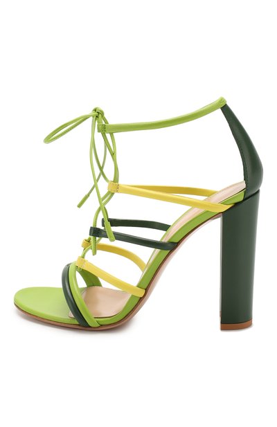 Кожаные босоножки GIANVITO ROSSI зеленого цвета по цене 89950 руб., арт. G61505.15RIC.NAPMLEY, фото 3 Кожаные босоножки GIANVITO ROSSI, арт. G61505.15RIC.NAPMLEY, фото 3
