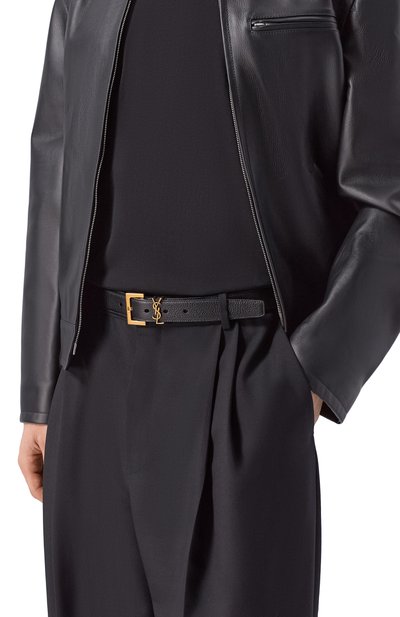 Мужской кожаный ремень SAINT LAURENT, арт. 634440/DTI0W
