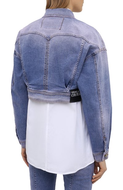 Джинсовая куртка VERSACE JEANS COUTURE голубого цвета по цене 54450 руб., арт. C0HWA960-WDP416/AR97Y, фото 4 Джинсовая куртка VERSACE JEANS COUTURE, арт. C0HWA960-WDP416/AR97Y, фото 4