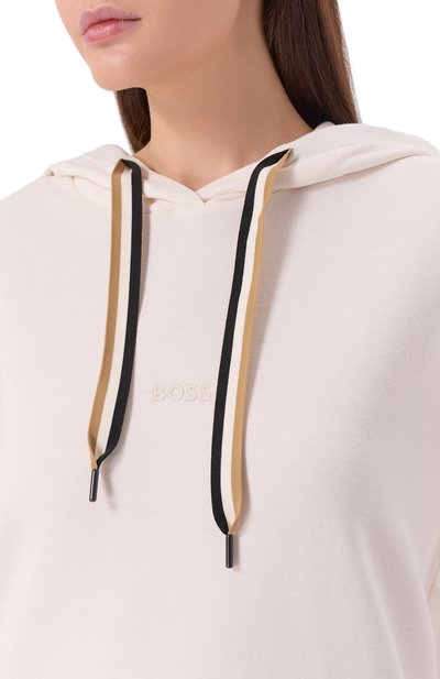 Худи из хлопка и лиоцелла BOSS кремового цвета по цене 13600 руб., арт. 50524760, фото 5 Худи из хлопка и лиоцелла BOSS, арт. 50524760, фото 5