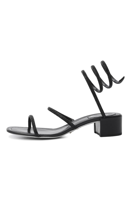 Текстильные босоножки Cleo 40 Rene Caovilla C12798-040/RN01 Чёрный  C12798-040/RN01 Фото 4