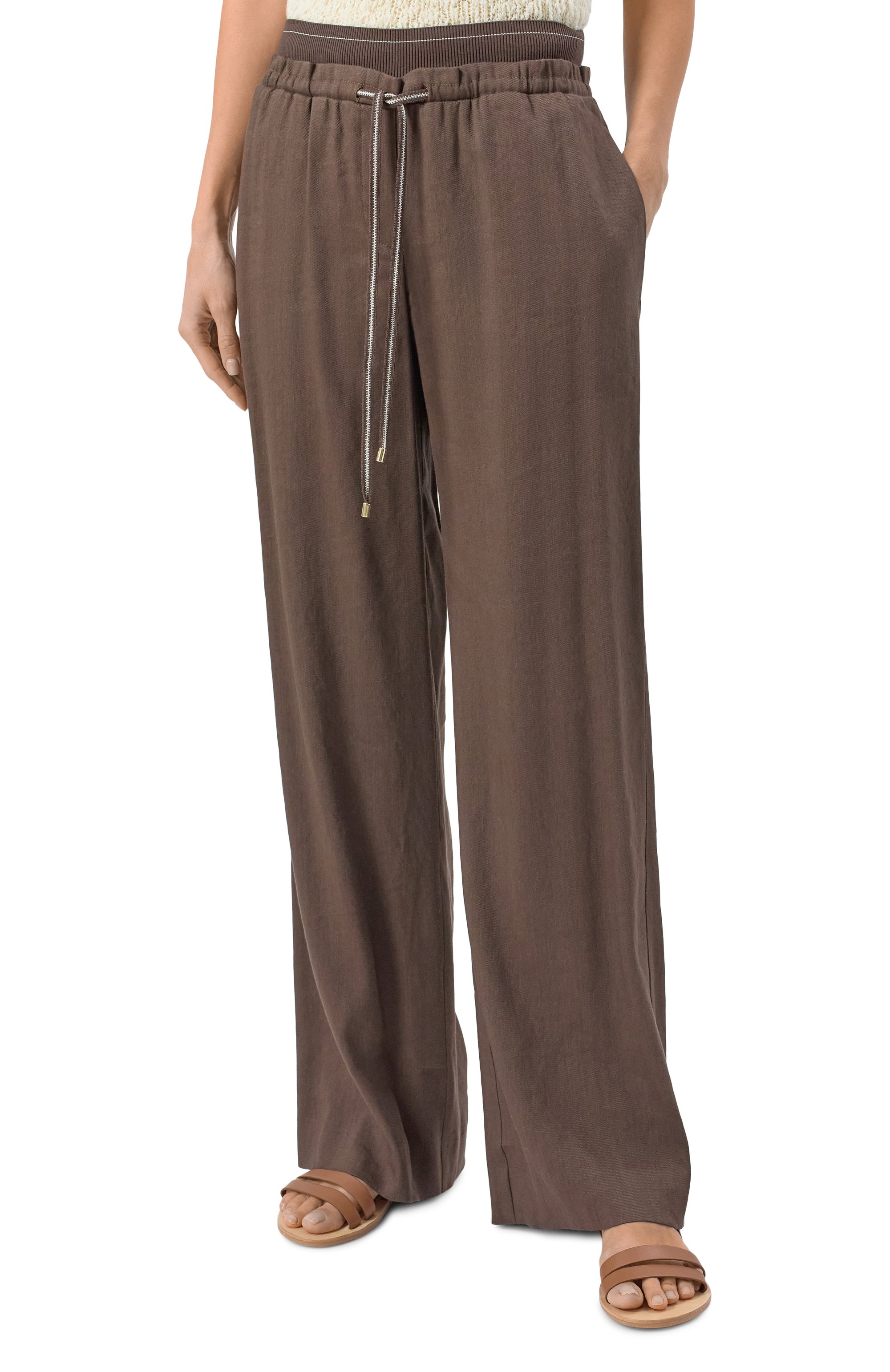 Брюки изо льна и �вискозы LORENA ANTONIAZZI, арт. P2550PA81B/3347, фото 3