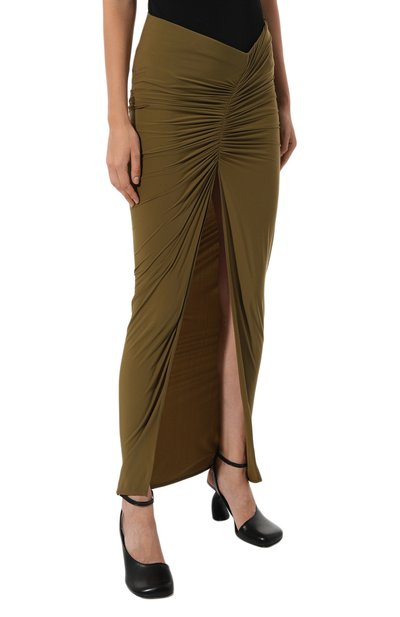 Юбка BALMAIN хаки цвета по цене 66350 руб., арт. BKG101400, фото 3 Юбка BALMAIN, арт. BKG101400, фото 3
