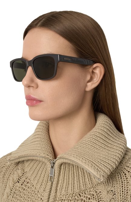 Женские солнцезащитные очки GUCCI черного цвета, арт. GG1716S 003 | Фото 2 (Региональные ограничения белый список (Axapta Mercury): Не проставлено; Нос: Не проставлено)