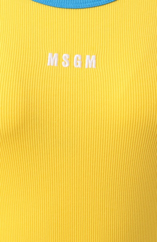 Хлопковая майка MSGM 3841MDT76/257120 Жёлтый  3841MDT76/257120 Фото 6