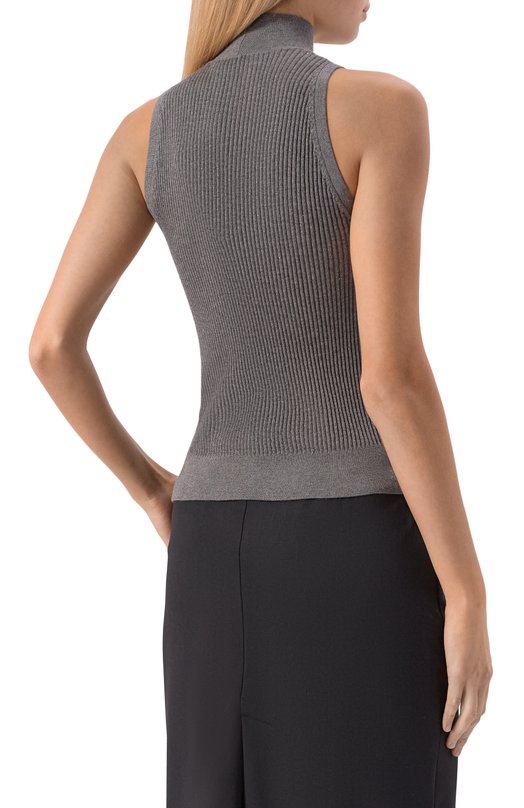 Топ из шелка и шерсти Max Mara Studio CAMP0S Серый  CAMP0S Фото 4