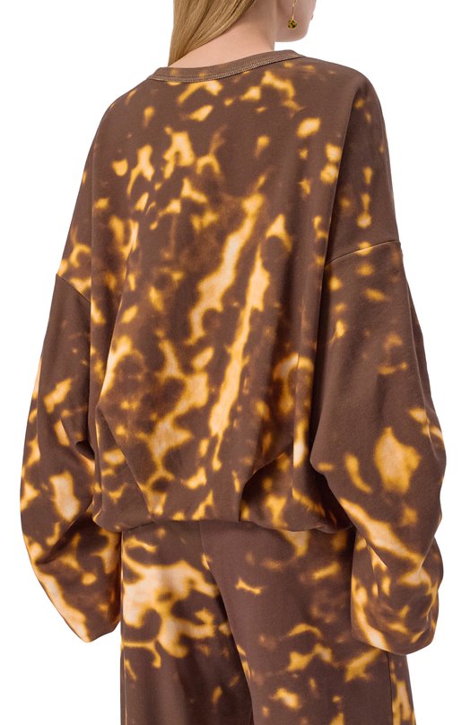 Хлопковый свитшот Dries Van Noten 251-011118-1612 Коричневый  251-011118-1612 Фото 4