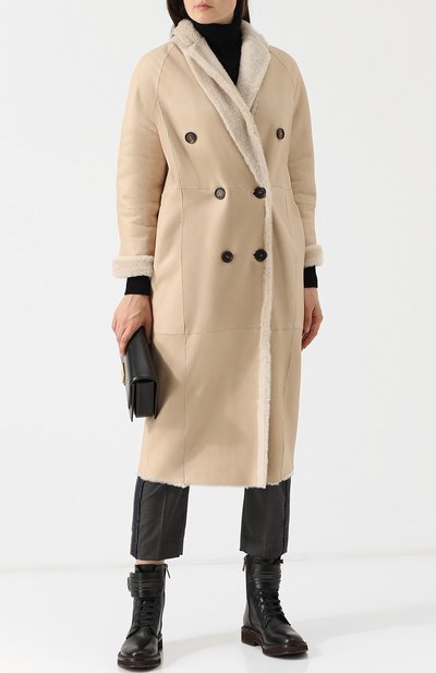 Двубортная дубленка на меховой подкладке BRUNELLO CUCINELLI, арт. MPMRA9078, фото 2