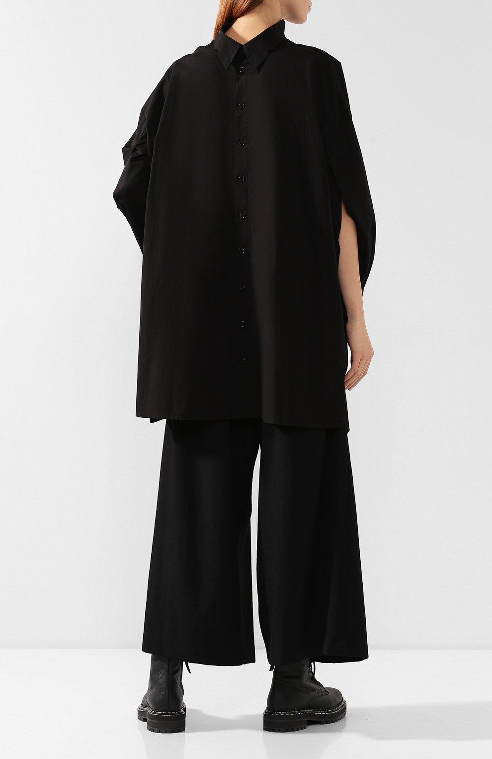 Хлопковая рубашка YOHJI YAMAMOTO черного цвета по цене 49950 руб., арт. FJ-B53-001, фото 2 Хлопковая рубашка YOHJI YAMAMOTO, арт. FJ-B53-001, фото 2