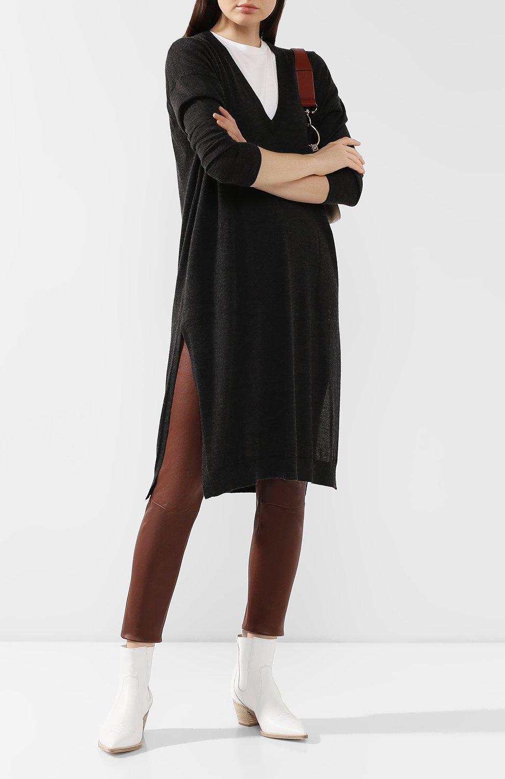 Кожаные легинсы BRUNELLO CUCINELLI коричневого цвета по цене 246000 руб., арт. M0PULP7119, фото 2 Кожаные легинсы BRUNELLO CUCINELLI, арт. M0PULP7119, фото 2