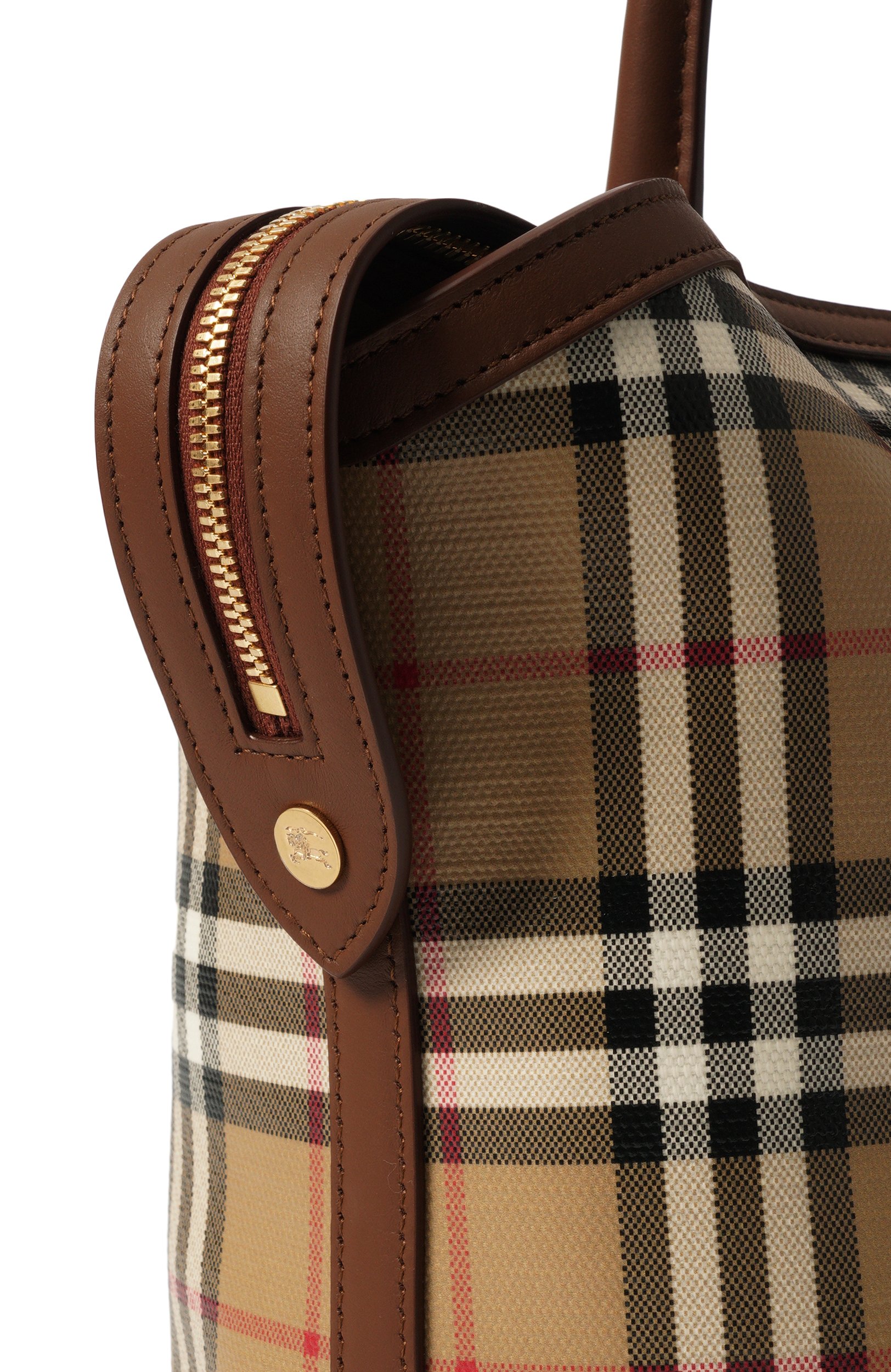 Сумка-тоут check zip small BURBERRY бежевого цвета по цене 199500 руб., арт. 8129048, фото 6 Сумка-тоут check zip small BURBERRY, арт. 8129048, фото 6
