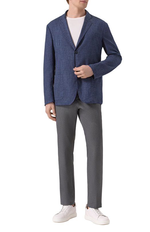 Пиджак из шерсти и шелка Giorgio Armani GM000010/TE13965 Синий  GM000010/TE13965 Фото 3