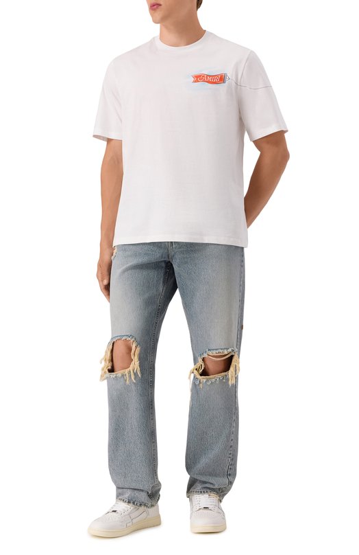 Кожаные кеды Skel Top Amiri AMF0SR1100 Белый  AMF0SR1100 Фото 2