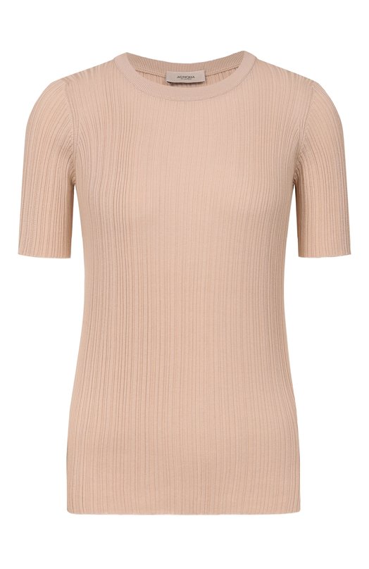 Пуловер из хлопка и шелка Agnona KT09015E/7Q180PE Бежевый KT09015E/7Q180PE