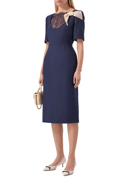 Женское платье из шерсти и шелка VALENTINO, арт. 8B3VAHX0/1CF