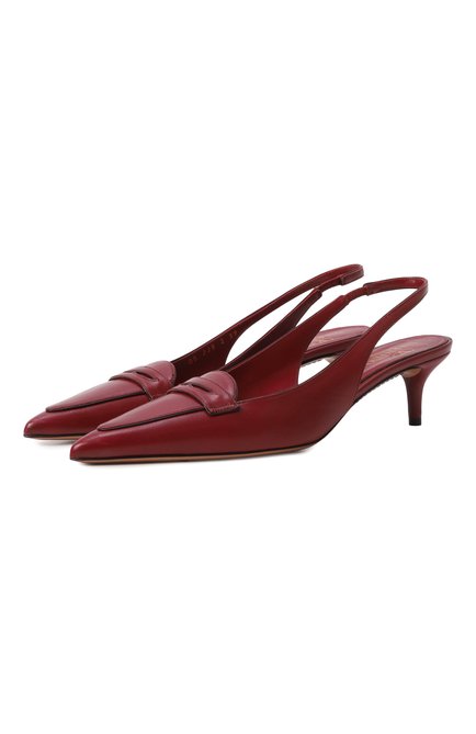 Женские кожаные туфли 2001 loafer VALENTINO бордового цвета по цене 0 руб., арт. 5W2S0JJ5/CCC | Фото 1