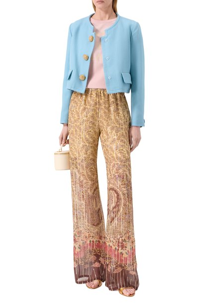 Шелковые брюки VALENTINO бежевого цвета по цене 385500 руб., арт. 8B3RB746/A54, фото 2 Шелковые брюки VALENTINO, арт. 8B3RB746/A54, фото 2