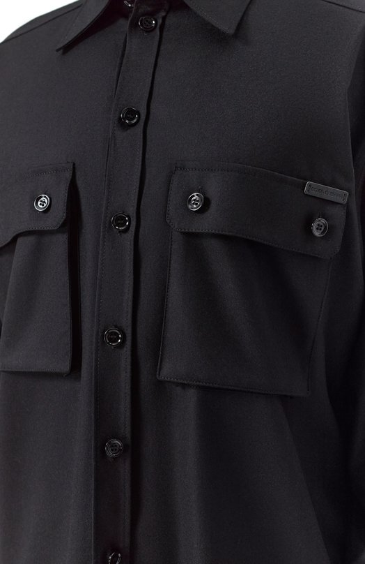 Шерстяная рубашка Dolce & Gabbana G5MD1T/FU21Q Чёрный  G5MD1T/FU21Q Фото 5