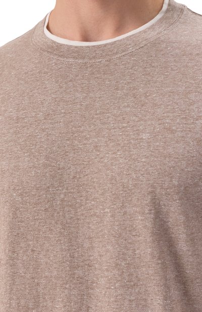 Футболка изо льна и хлопка BRUNELLO CUCINELLI, арт. MW8357427, фото 5