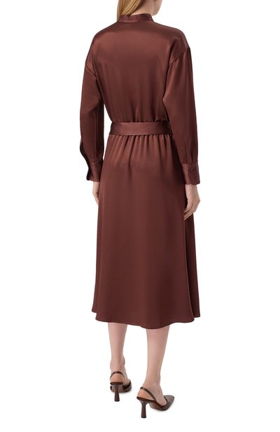 Атласное платье NOBLE&BRULEE коричневого цвета по цене 110000 руб., арт. NB106/180825/03, фото 3 Атласное платье NOBLE&BRULEE, арт. NB106/180825/03, фото 3