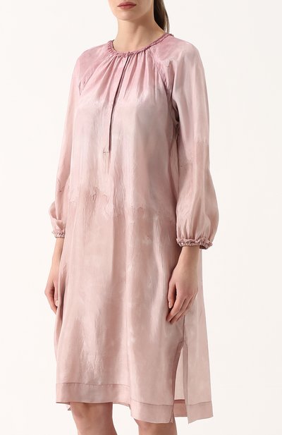 Шелковое платье свободного кроя с круглым вырезом RAQUEL ALLEGRA, арт. Y76-6761, фото 3