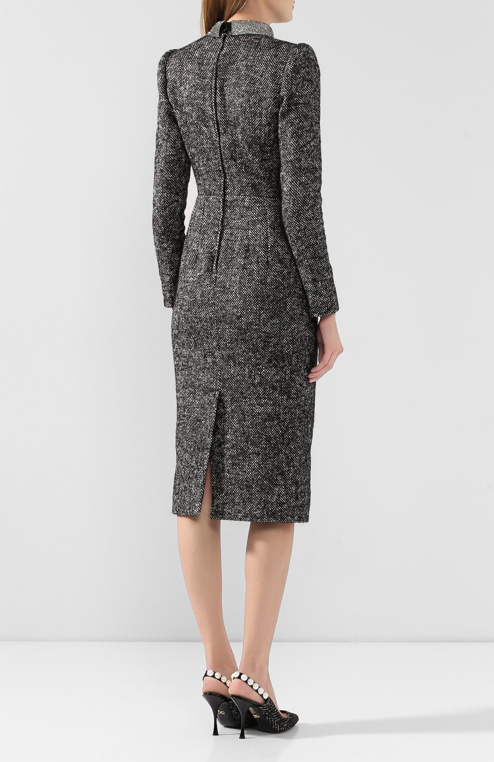 Платье DOLCE & GABBANA серого цвета по цене 464000 руб., арт. F6G6YZ/FM3C4, фото 4 Платье DOLCE & GABBANA, арт. F6G6YZ/FM3C4, фото 4