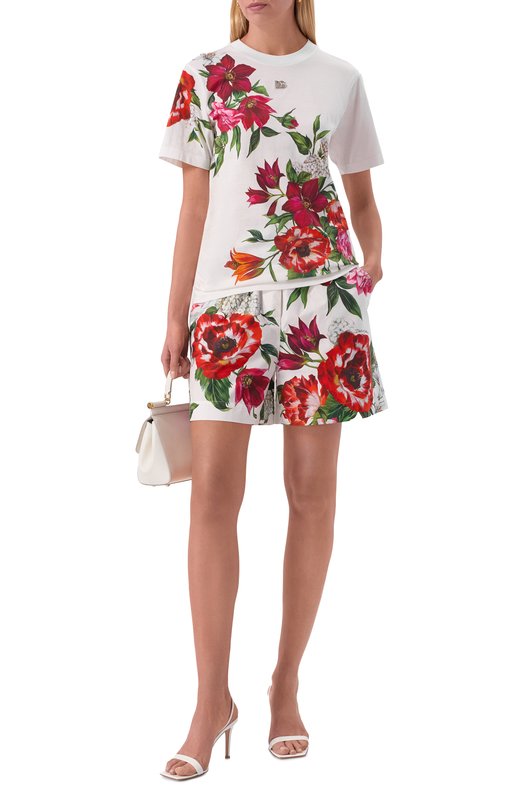 Хлопковая футболка Dolce & Gabbana F8U04T/GDDC3 Белый  F8U04T/GDDC3 Фото 2