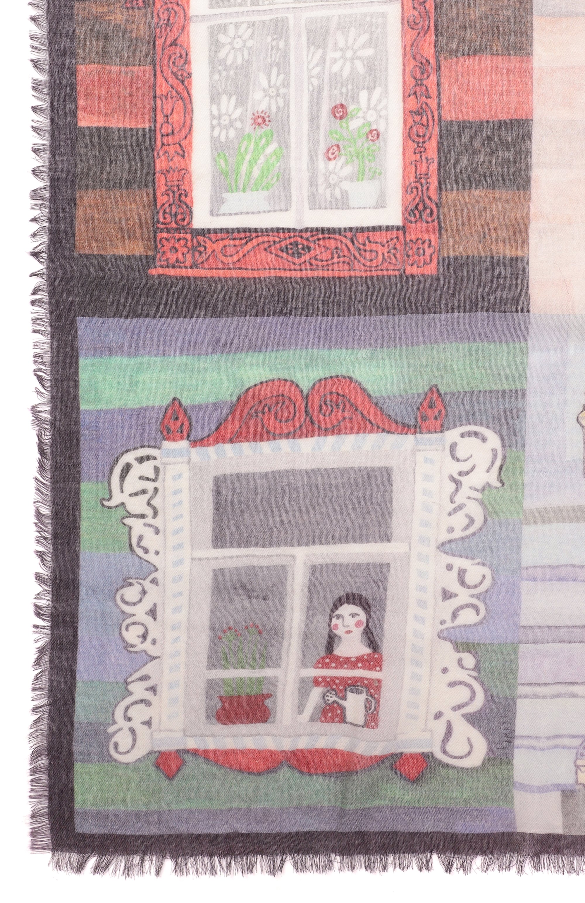 Шаль окна из кашемира и шерсти GOURJI, арт. 91146555/448191117, фото 4