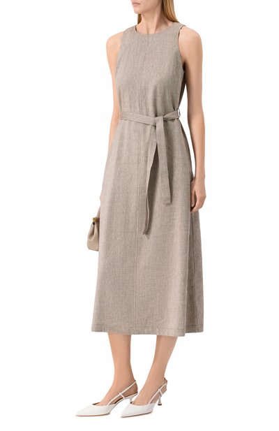 Женское платье изо льна и вискозы LORENA ANTONIAZZI, арт. E2624AB34A/5154