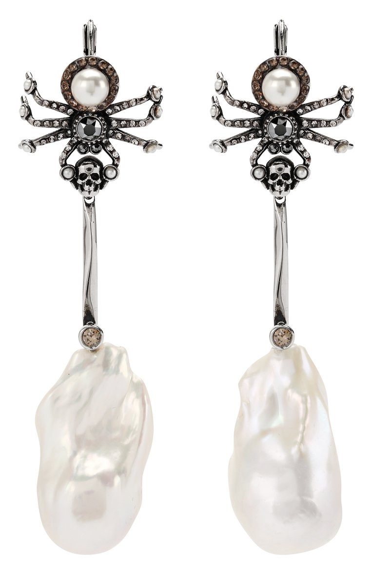 Женские серьги ALEXANDER MCQUEEN серебряного цвета, арт. 582707/J160Y | Фото 1 (Статус проверки: Проверена категория; Материал: Металл; Региональные ограничения белый список (Axapta Mercury): Не проставлено; Нос: Не проставлено)