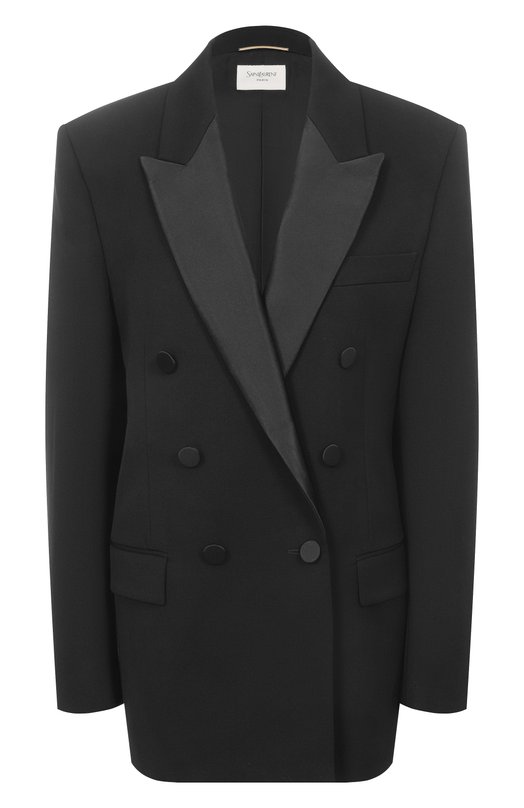 Шерстяной жакет Saint Laurent 837658/Y7E63 Чёрный 837658/Y7E63