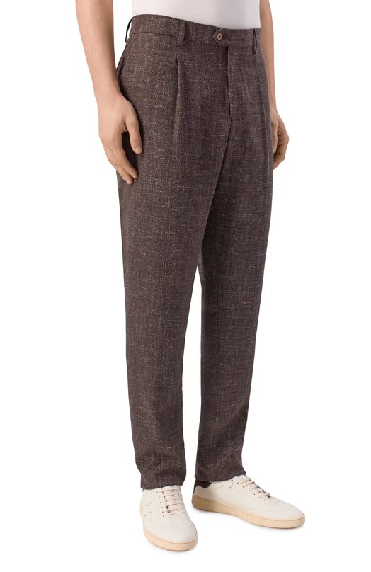 Брюки из шерсти и кашемира Marco Pescarolo FAR/5326 Коричневый  FAR/5326 Фото 3