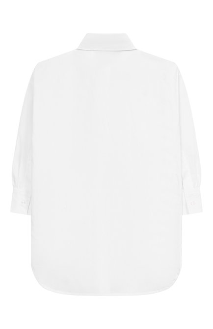 Детское хлопковое платье-рубашка KARL LAGERFELD KIDS белого цвета, арт. Z30463 | Фото 2 (Материал сплава: Проставлено; Материал внешний: Хлопок; Рукава: Длинные; Драгоценные камни: Проставлено)