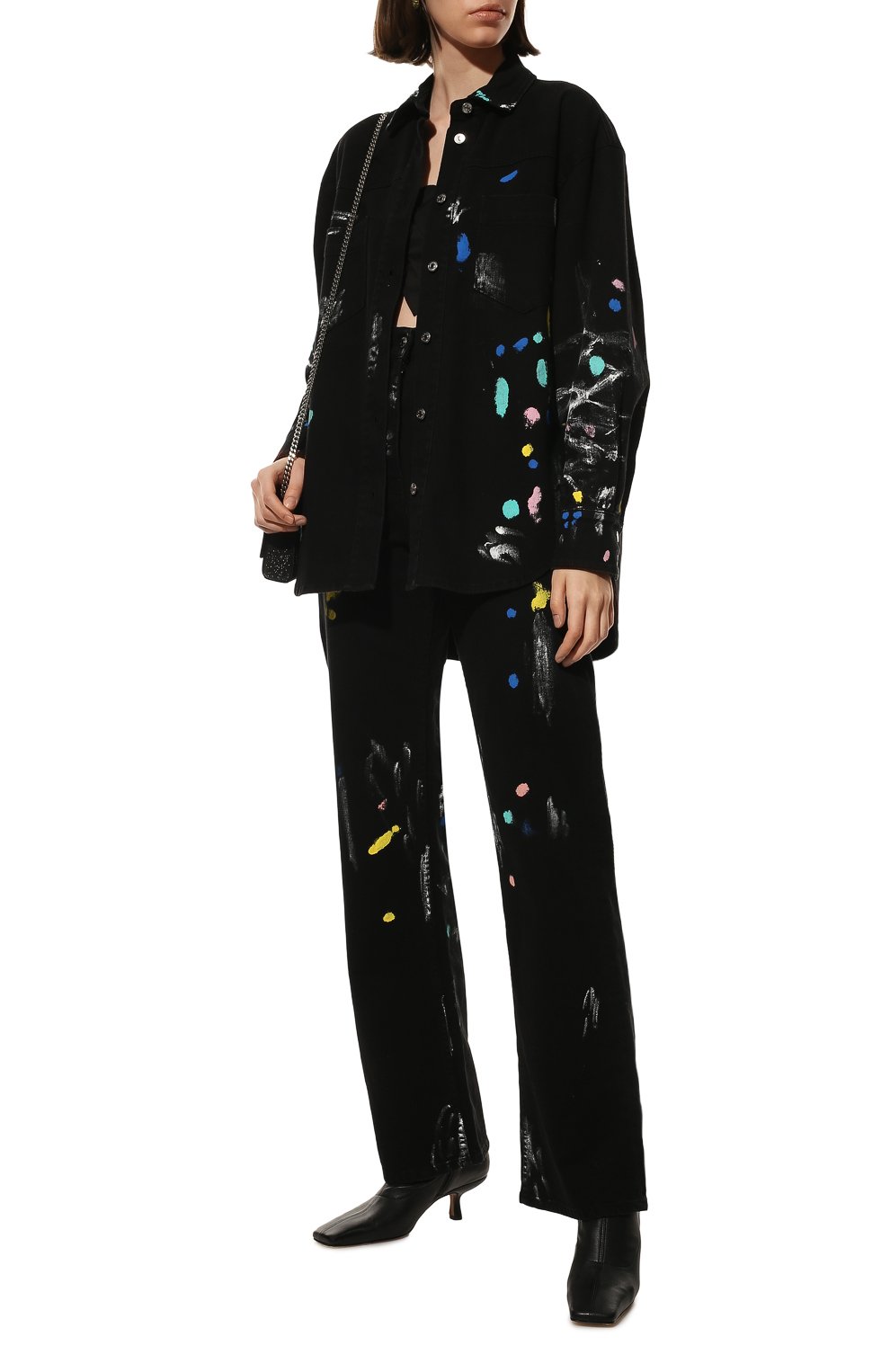 Джинсовая рубашка MSGM черного цвета по цене 53800 руб., арт. 3241MDH45T 227270, фото 2 Джинсовая рубашка MSGM, арт. 3241MDH45T 227270, фото 2
