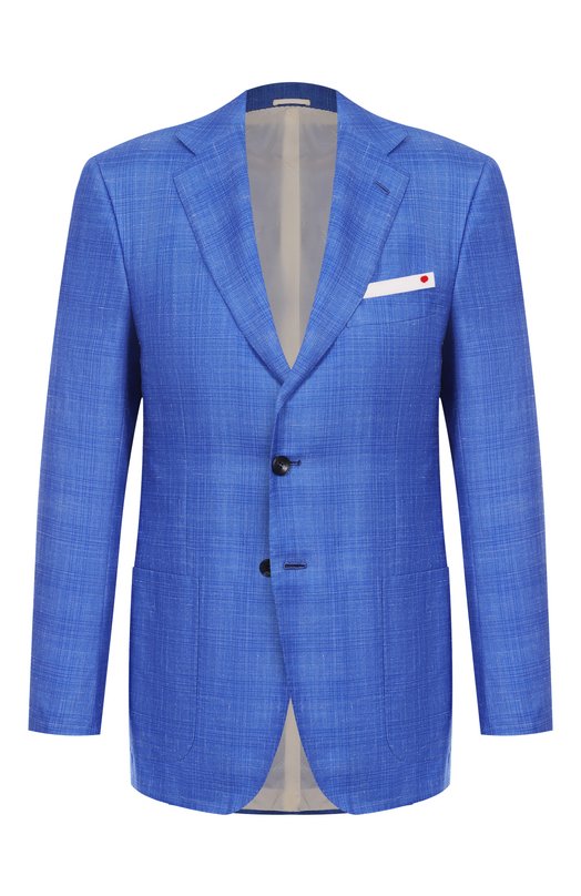 Пиджак из кашемира и шелка Kiton UG81K06S18 Синий UG81K06S18