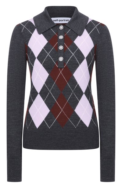 Женский шерстяное поло SELF-PORTRAIT, арт. RS26185TGR