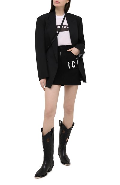 Джинсовая юбка DSQUARED2 черного цвета по цене 37750 руб., арт. S80MA0008/S30564, фото 2 Джинсовая юбка DSQUARED2, арт. S80MA0008/S30564, фото 2
