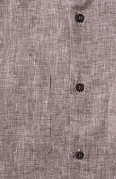 Детская льняная рубашка BRUNELLO CUCINELLI светло-коричневого цвета, арт. BM684C330C | Фото 3 (Материал сплава: Проставлено; Материал внешний: Лен; Рукава: Длинные; Драгоценные камни: Проставлено; Случай: Повседневный; Ростовка одежда: 13 - 15 лет | 158 см)