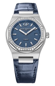 Женские часы laureato 34 mm GIRARD-PERREGAUX бесцветного цвета, арт. 80189D11A431-CB6A | Фото 1 (Механизм: Кварц; Материал корпуса: Сталь; Региональные ограничения белый список (Axapta Mercury): Не проставлено; Нос: Не проставлено; Цвет циферблата: Синий)