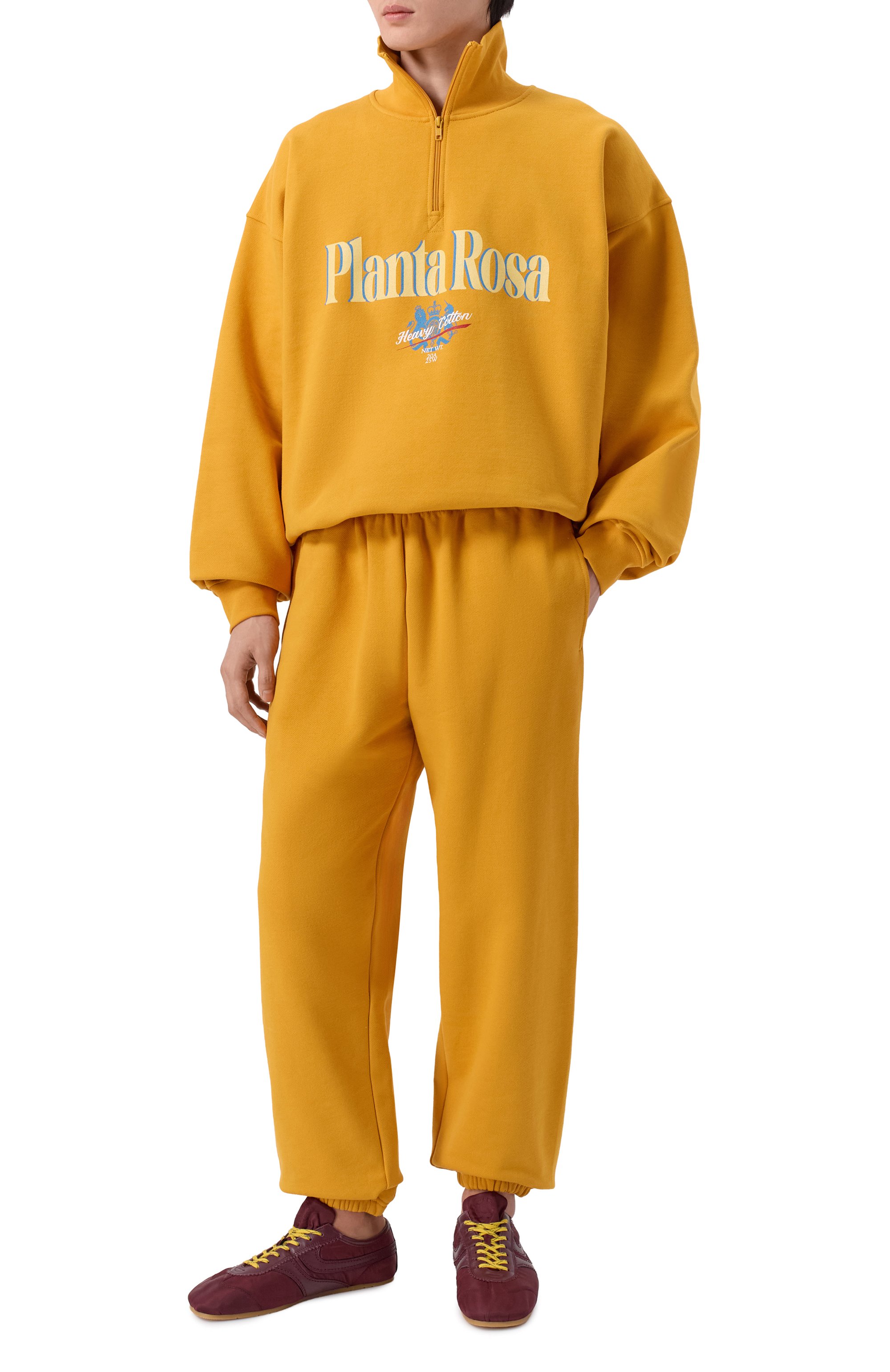Хлопковые джоггеры PLANTA ROSA желтого цвета по цене 18200 руб., арт. PR/J/NP/470, фото 2 Хлопковые джоггеры PLANTA ROSA, арт. PR/J/NP/470, фото 2
