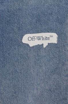 Детские джинсы OFF-WHITE голубого цвета, арт. 0BYA001S24DEN001/12-12+ | Фото 3 (Материал сплава: Проставлено; Нос: Не проставлено; Материал внешний: Хлопок; Детали: Декор, Потертости; Ростовка одежда: 12 лет | 152 см)